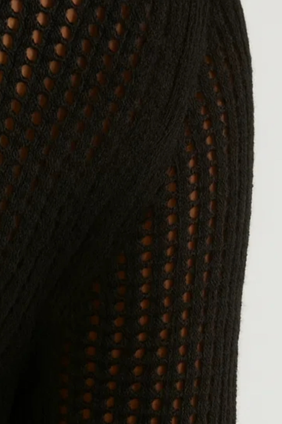 Black Knitted Midi Dress with Sheer Detailing