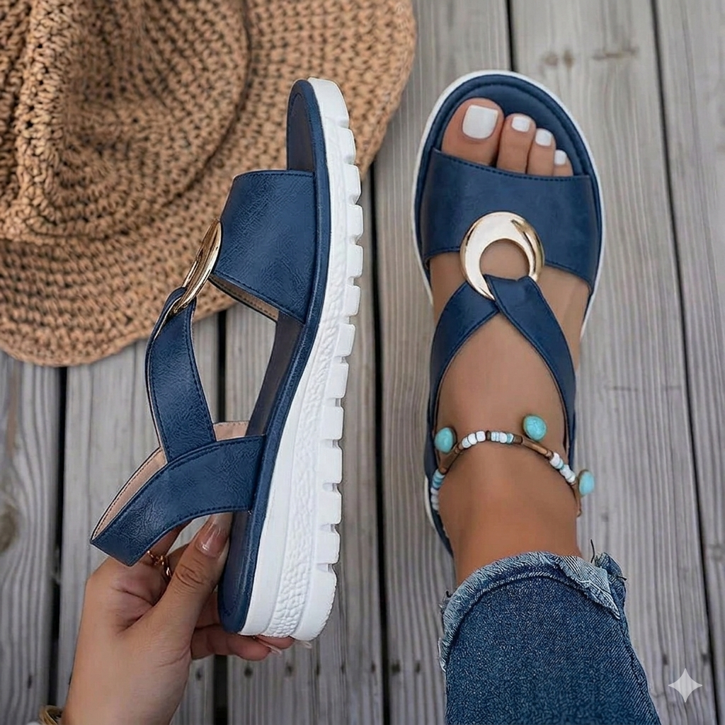 Gold Strappy Sandals – Luxury Metallic Evening Sandal | Meave & Ivy