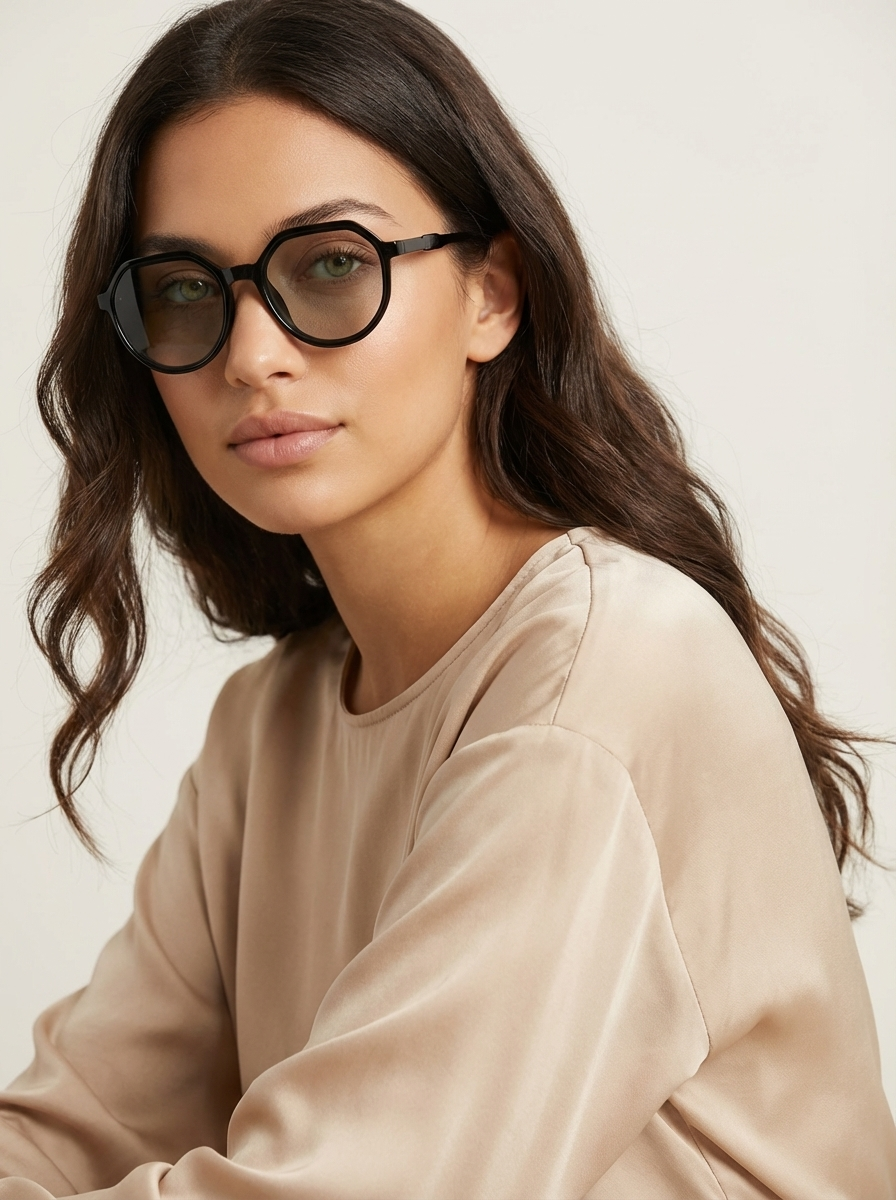 Geometric Oversized Sunglasses – Women's Hexagon Statement Sunglasses