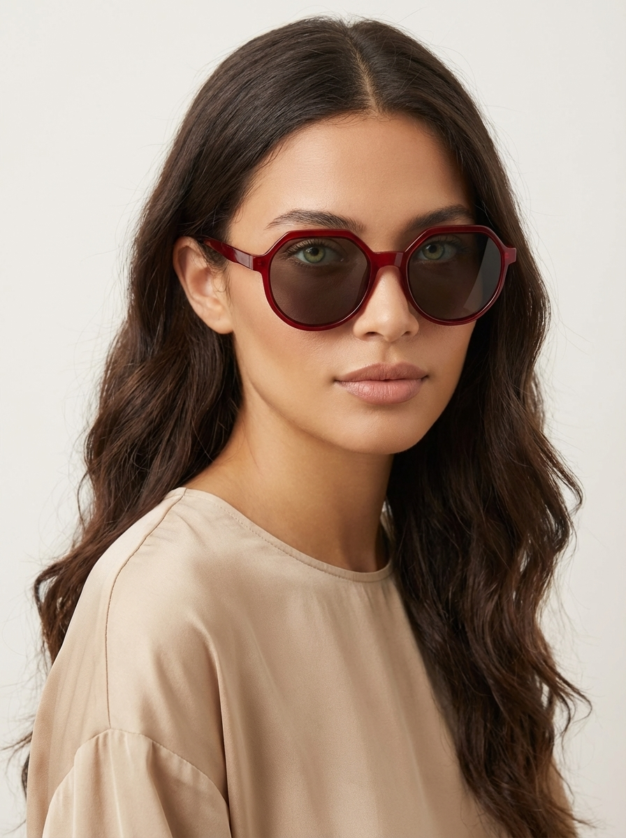 Geometric Oversized Sunglasses – Women's Hexagon Statement Sunglasses