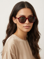Geometric Oversized Sunglasses – Women's Hexagon Statement Sunglasses