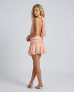 Chiffon Pleated Halter Neck Mini Dress
