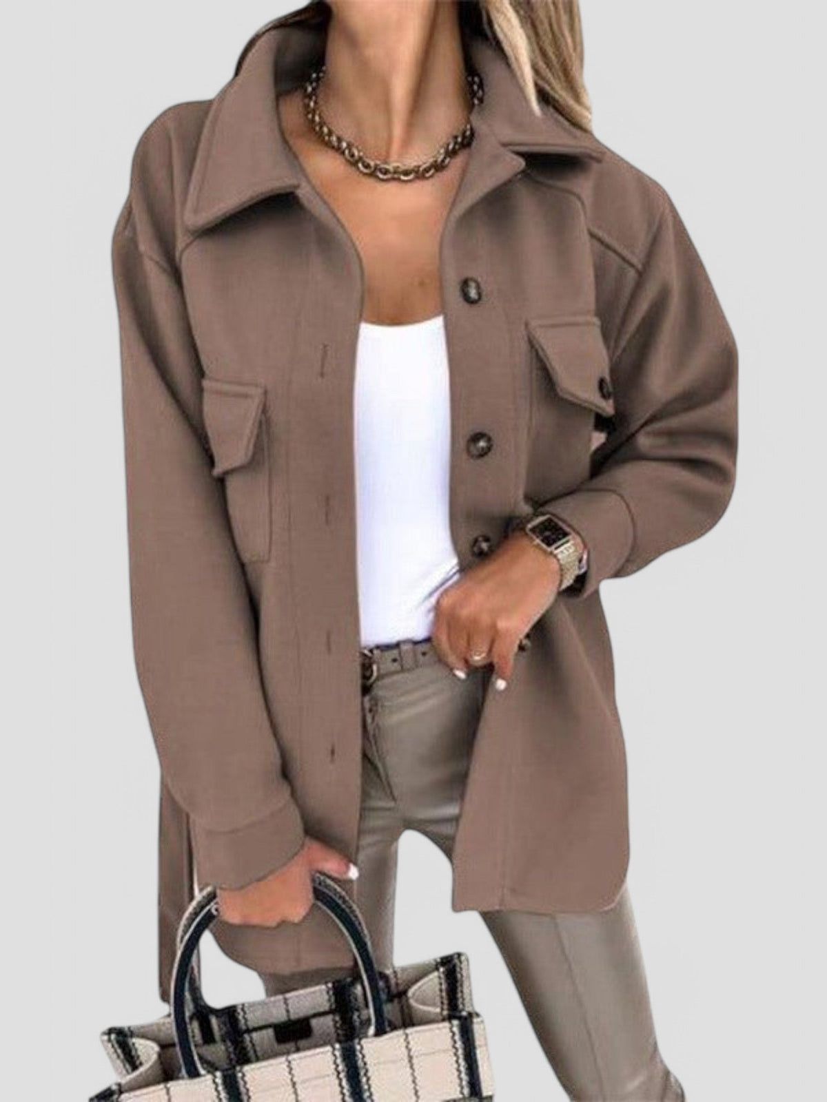 Lightweight Button Jacket – Trendy Layering Jacket in 8 Colours