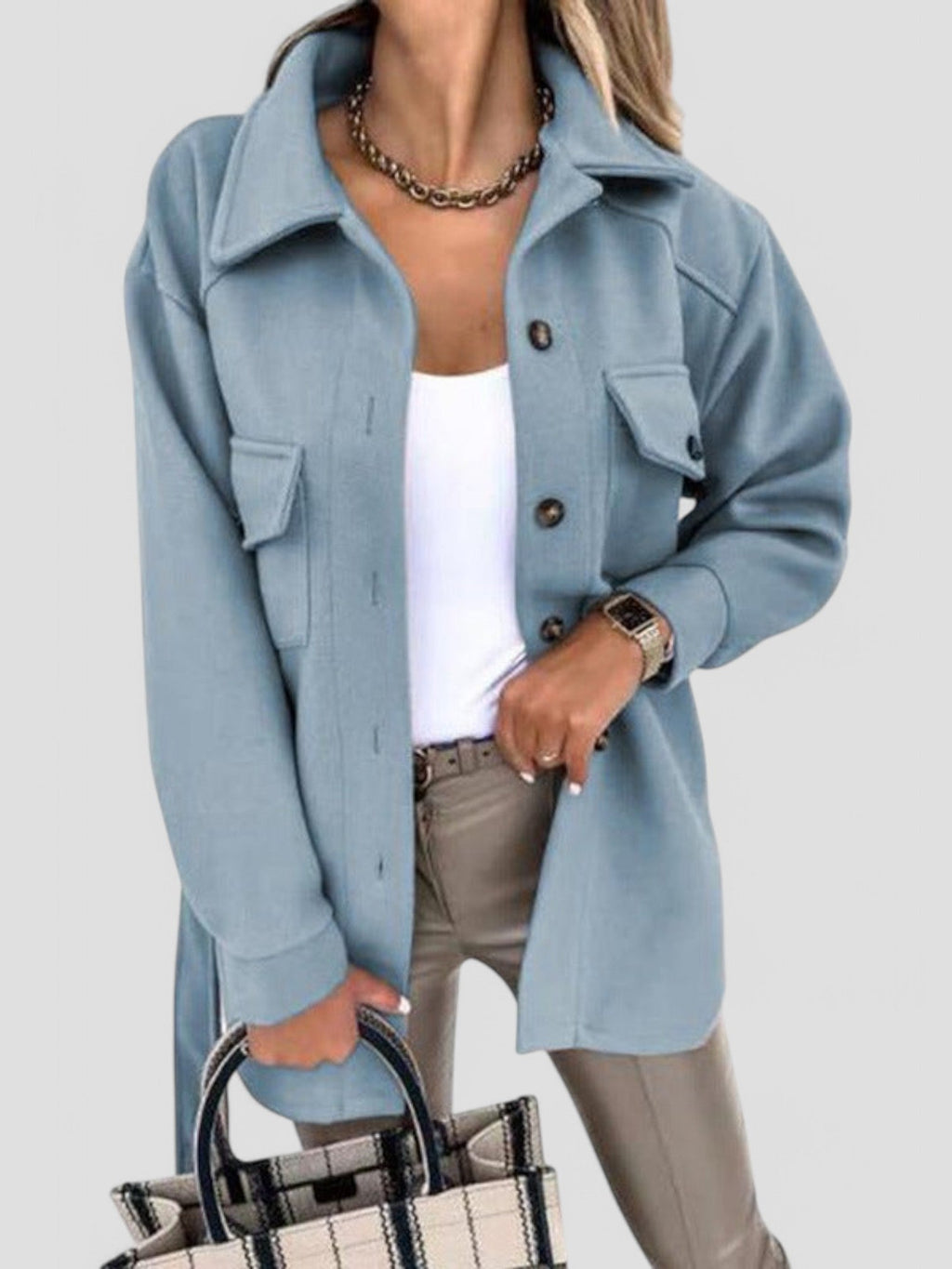 Lightweight Button Jacket – Trendy Layering Jacket in 8 Colours