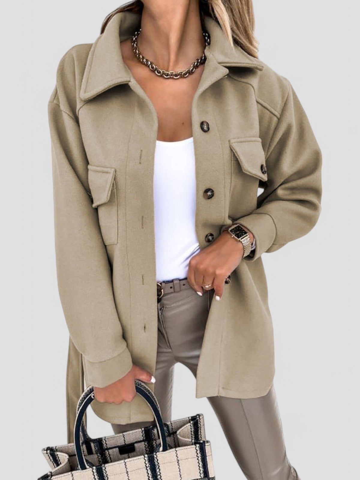 Lightweight Button Jacket – Trendy Layering Jacket in 8 Colours