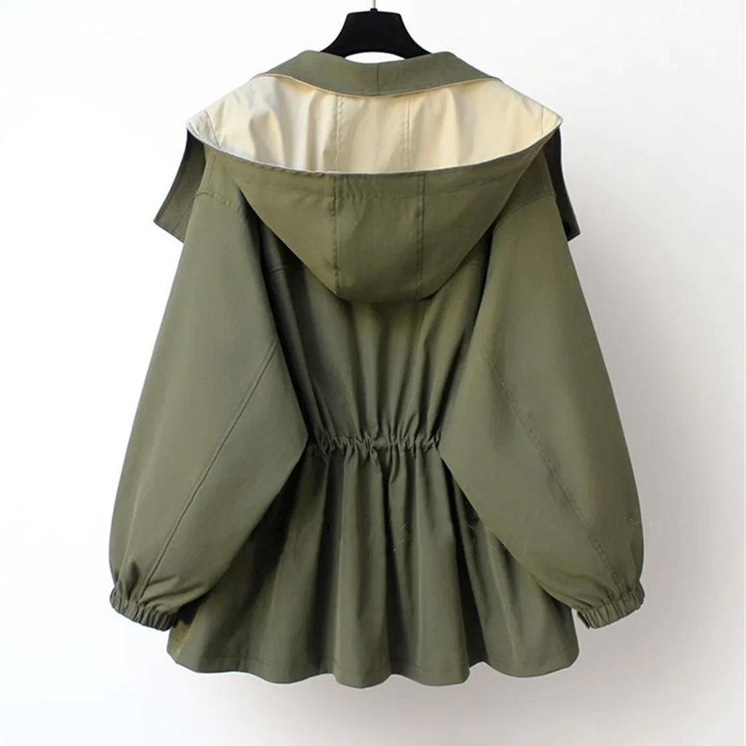 Women's Waterproof Trench Coat with Oversized Fit and Layered