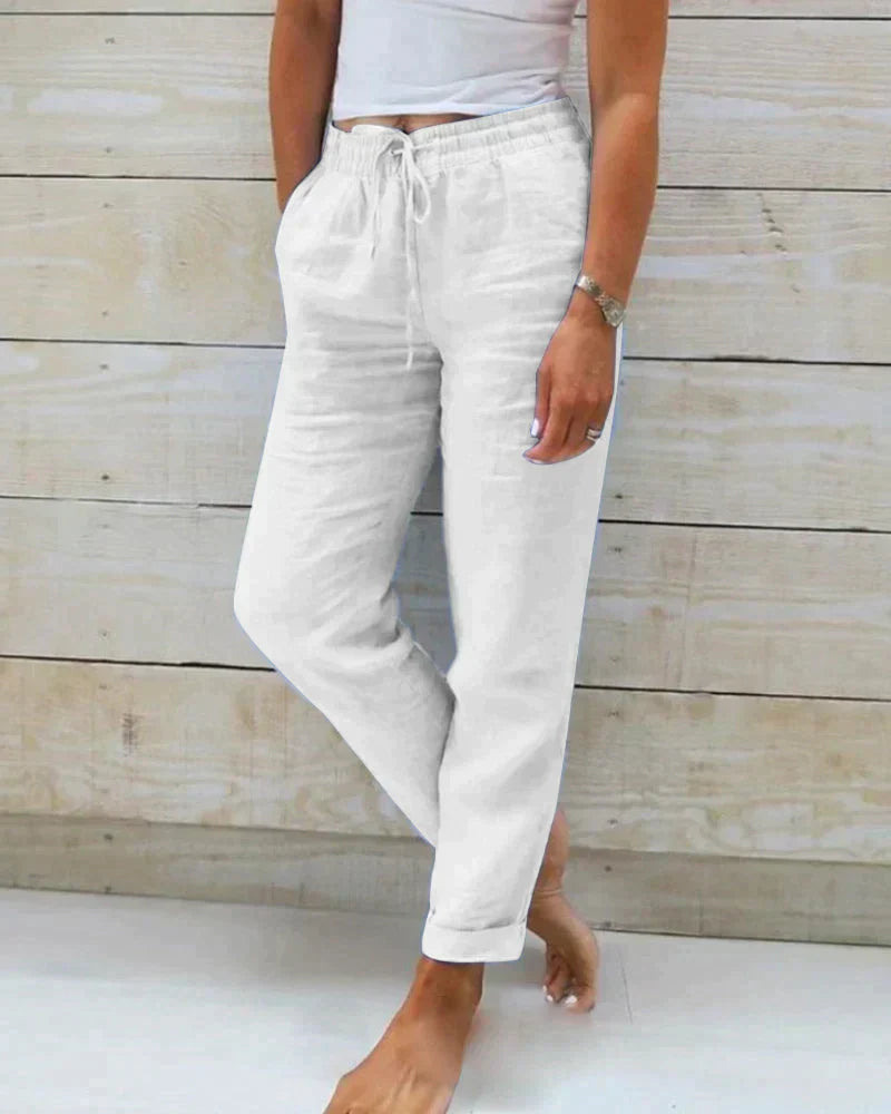 Wide-Leg Linen Trousers - Relaxed Elegant Womens Pants | Meave & Ivy
