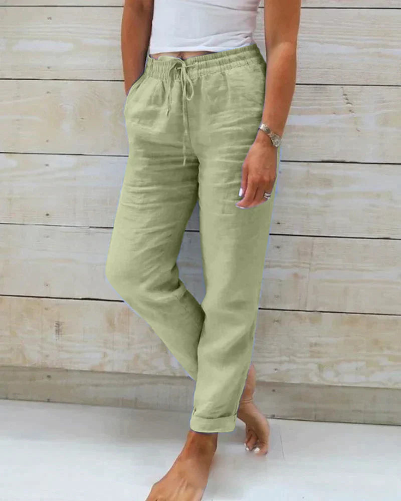 Wide-Leg Linen Trousers - Relaxed Elegant Womens Pants | Meave & Ivy