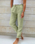 Wide-Leg Linen Trousers - Relaxed Elegant Womens Pants | Meave & Ivy