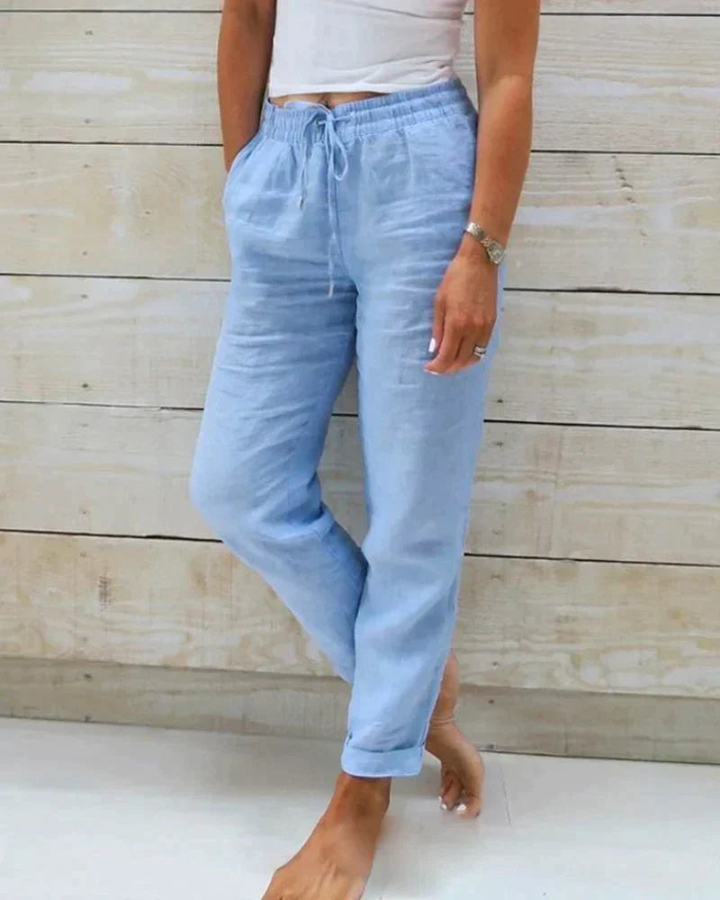 Wide-Leg Linen Trousers - Relaxed Elegant Womens Pants | Meave & Ivy