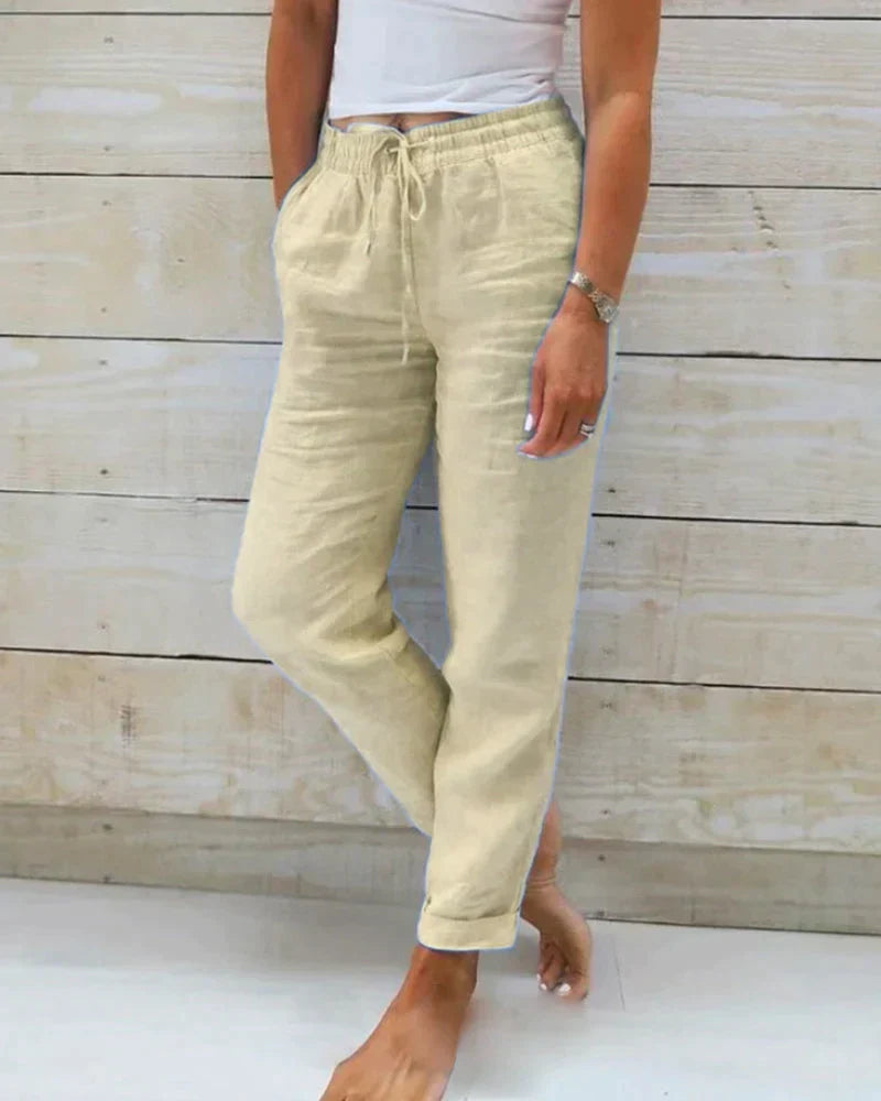 Wide-Leg Linen Trousers - Relaxed Elegant Womens Pants | Meave & Ivy