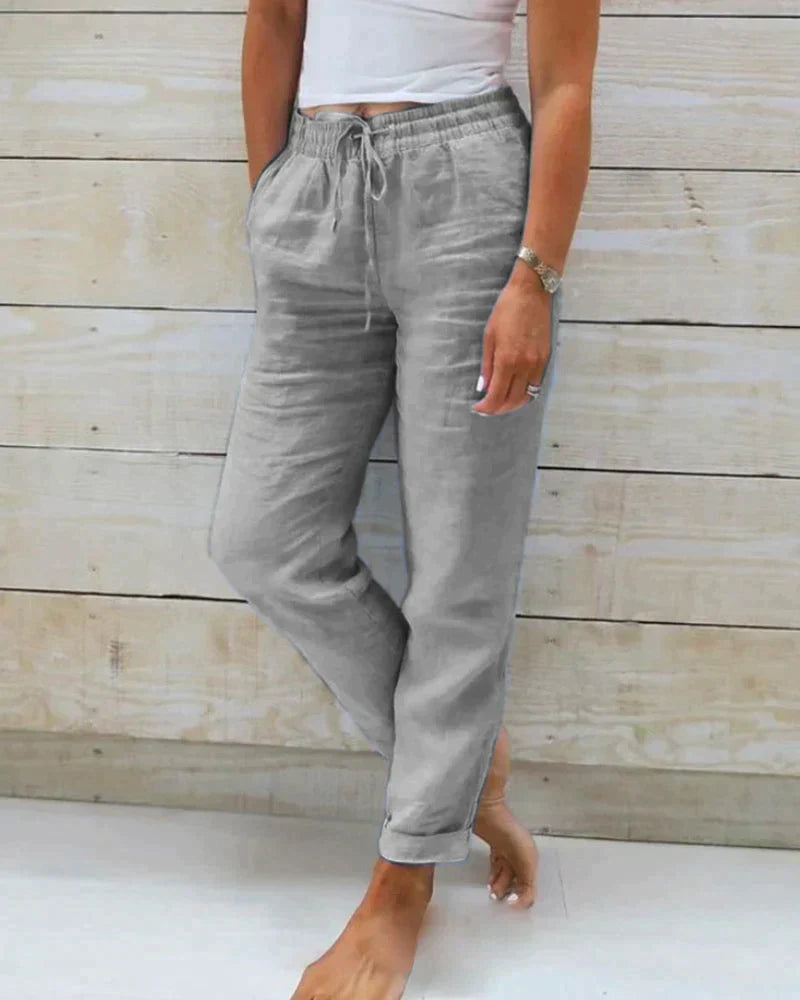 Wide-Leg Linen Trousers - Relaxed Elegant Womens Pants | Meave & Ivy