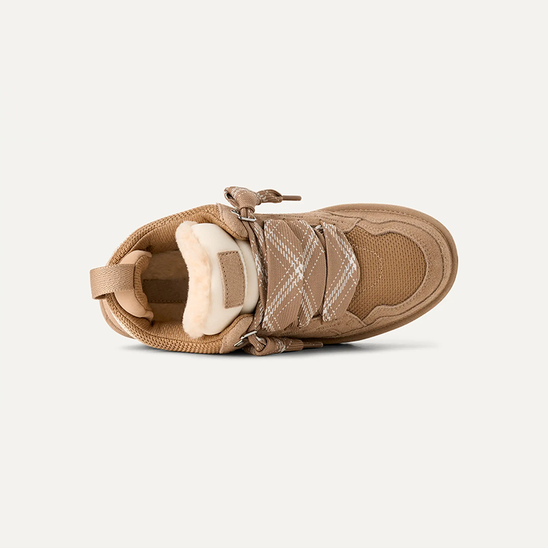 Women's Suede Winter Trainers with Warm Lining – Shearling Style Sneakers