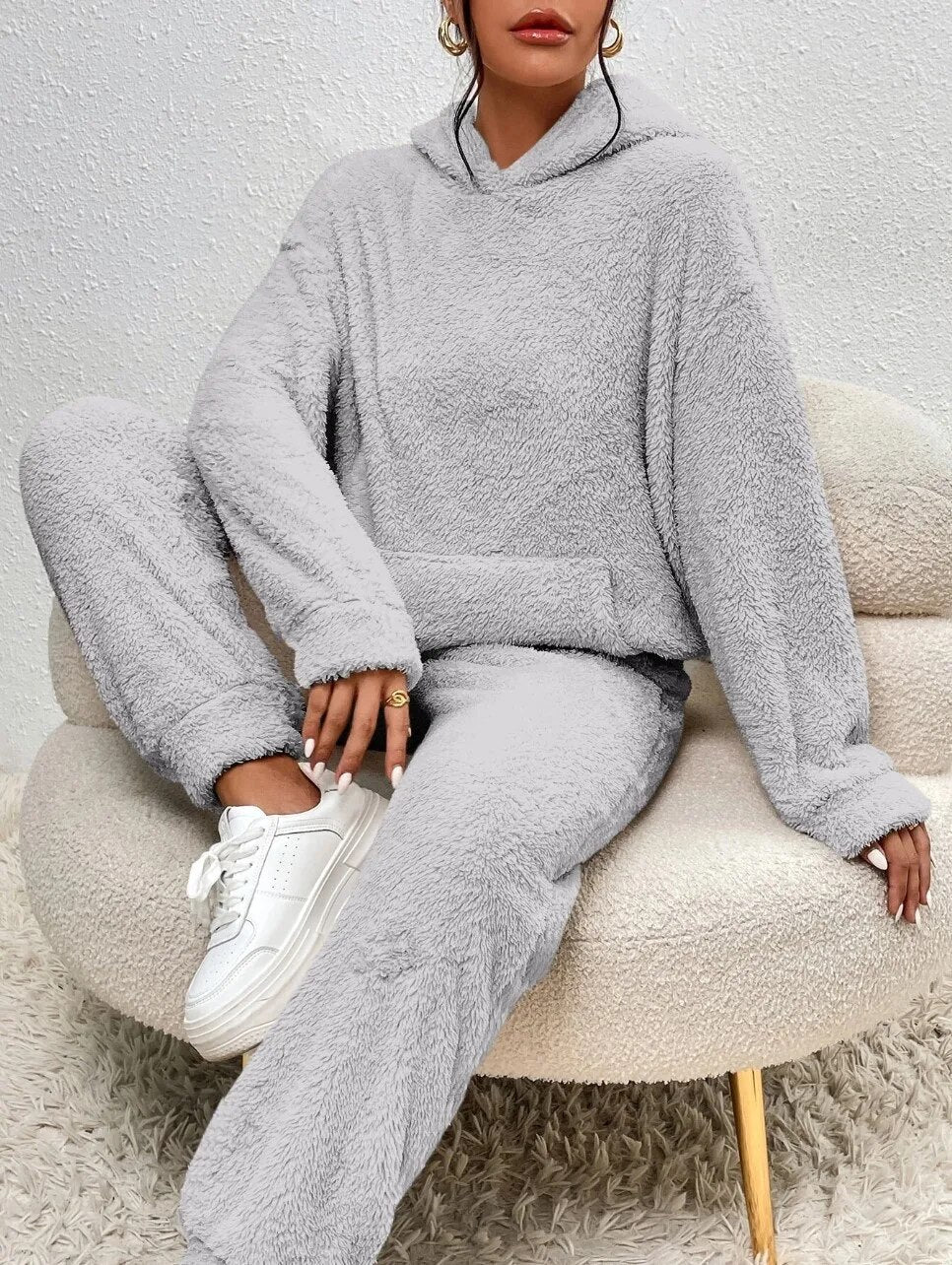 Teddy Fleece Lounge Set – Hoodie and Joggers, 5 Colours