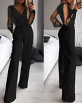 Glitter Top Jumpsuit – Elegant Party Jumpsuit with Straight Legs