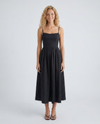 Spaghetti Strap Low Back Midi Dress