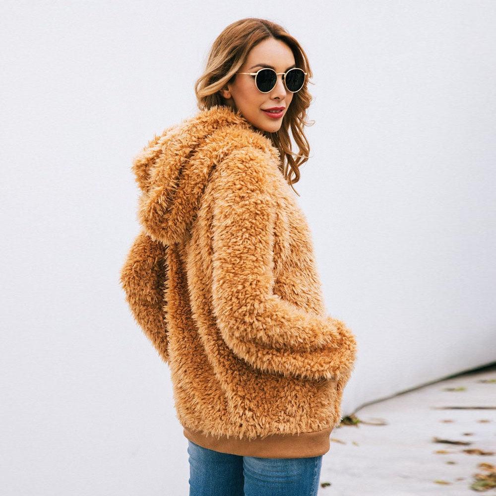 Teddy Fleece Hoodie with Kangaroo Pocket