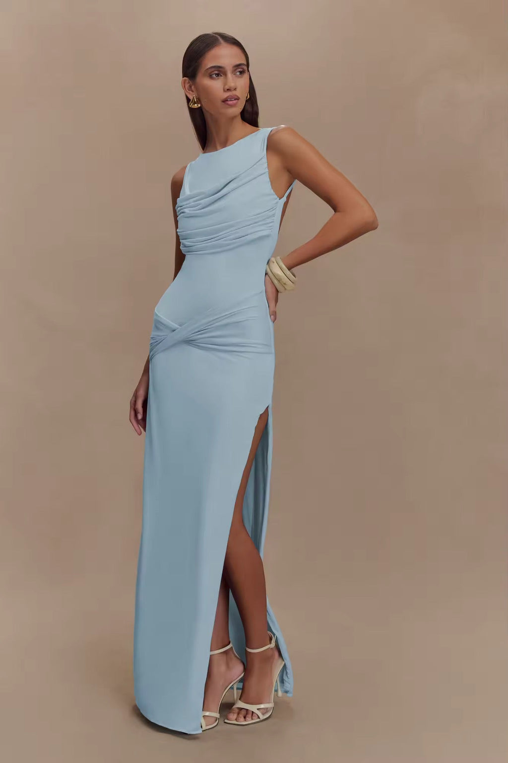 Ruched Bodycon Maxi Dress – Flattering Evening Gown | Meave & Ivy