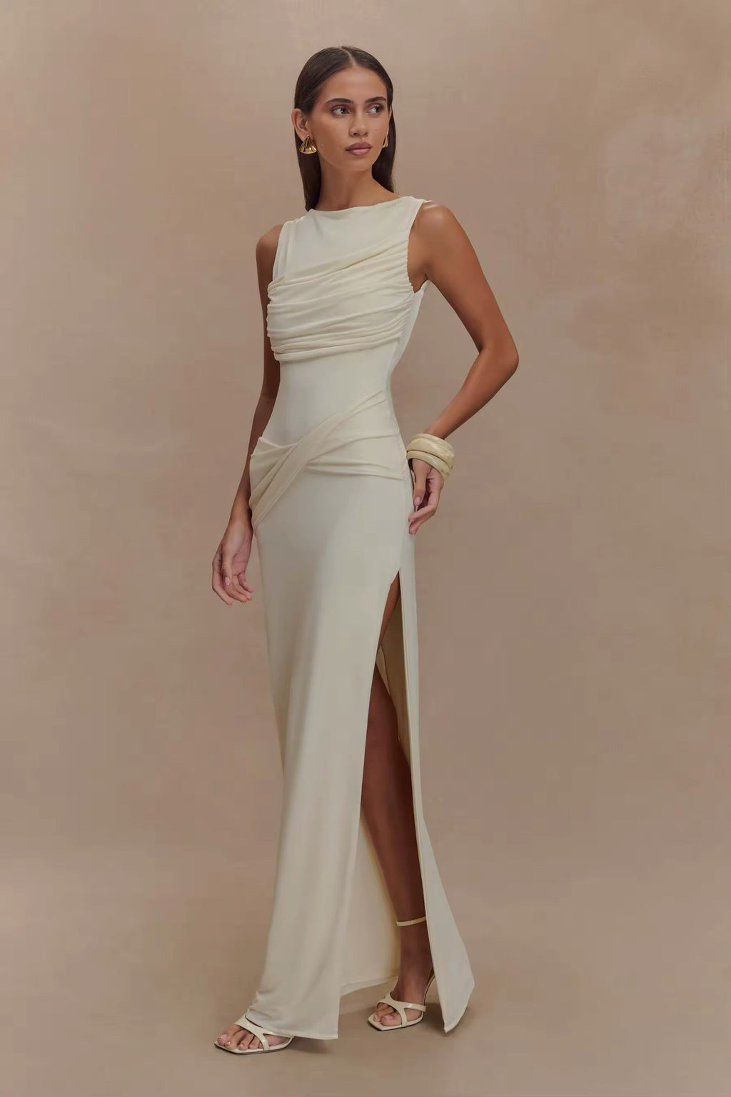 Ruched Bodycon Maxi Dress – Flattering Evening Gown | Meave & Ivy