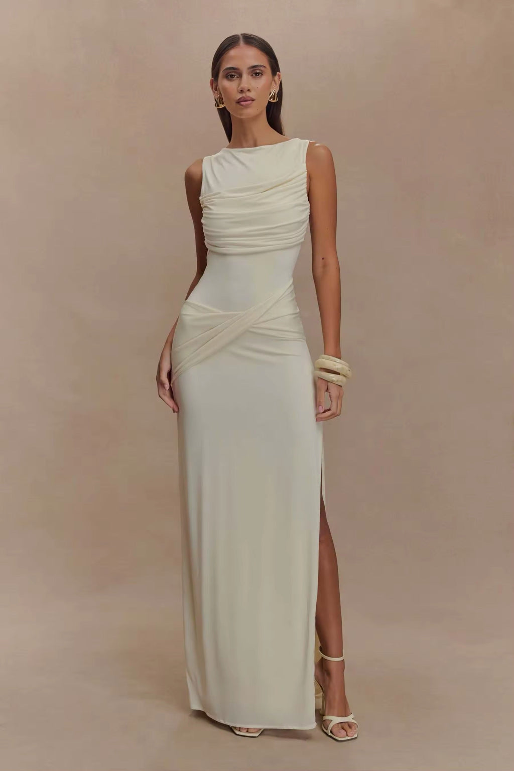 Ruched Bodycon Maxi Dress – Flattering Evening Gown | Meave & Ivy