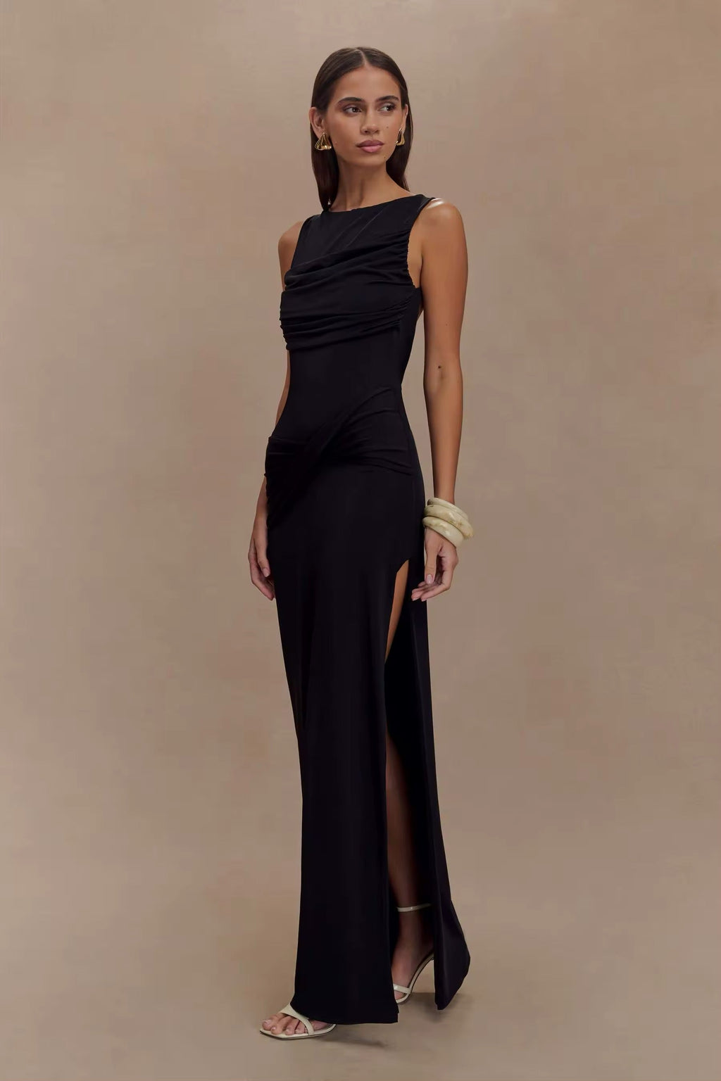 Ruched Bodycon Maxi Dress – Flattering Evening Gown | Meave & Ivy