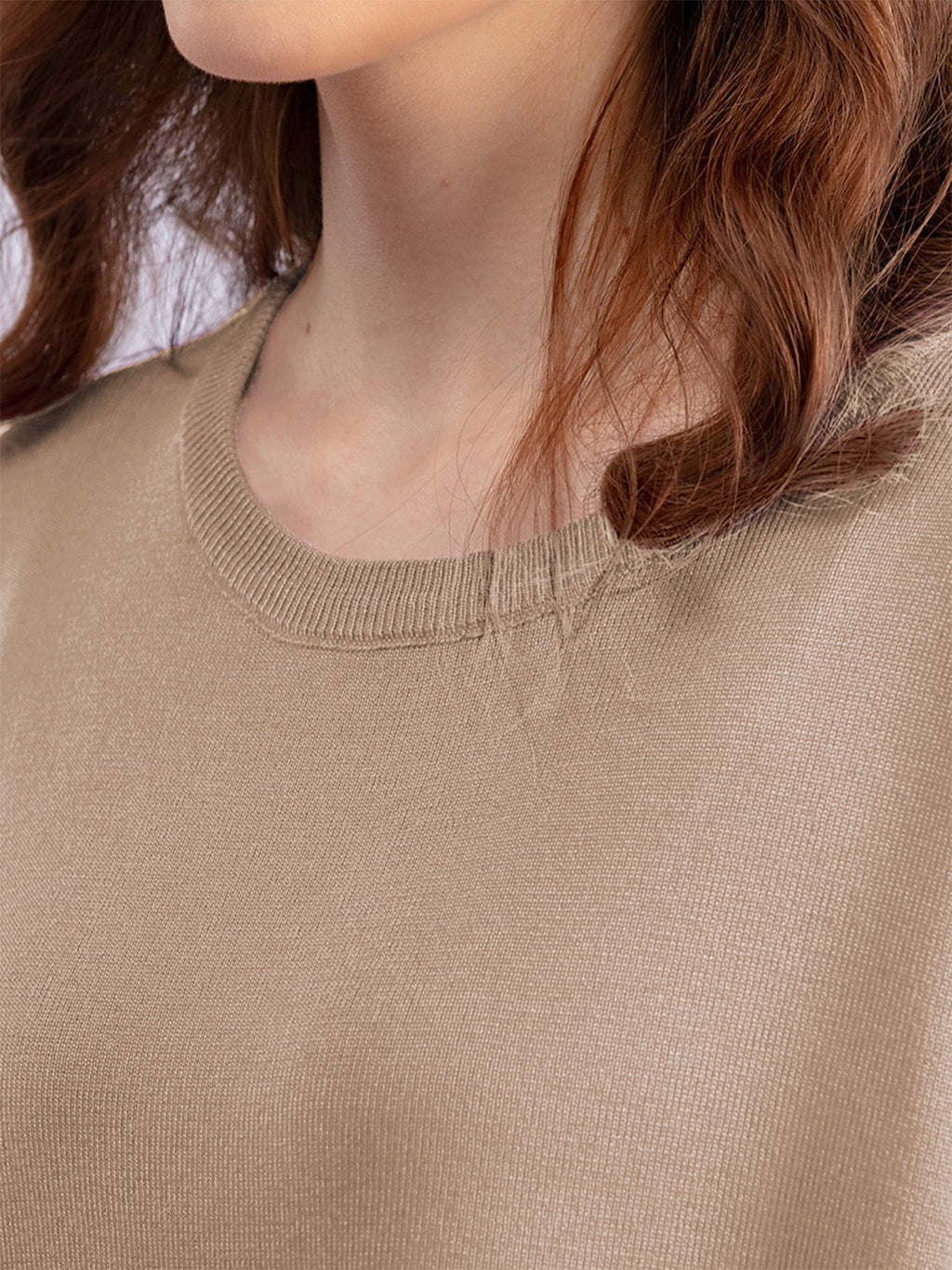 Women's Contrast-Trim Knit Co-Ord Set – Relaxed Longline Top