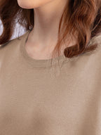 Women's Contrast-Trim Knit Co-Ord Set – Relaxed Longline Top