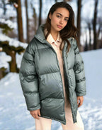 Thick Padded Puffer with High Collar – Oversized Fit