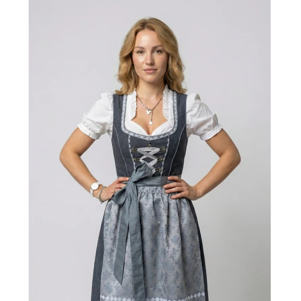 Women's Classic Dirndl Midi Dress – Oktoberfest Style