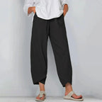 Relaxed Linen Trousers with Tulip Hem