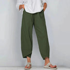 Relaxed Linen Trousers with Tulip Hem