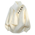 Women's Buttoned Shawl-Collar Sweater – Soft Relaxed Knit