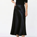 Elastic Waist Midi Skirt