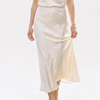 Elastic Waist Midi Skirt