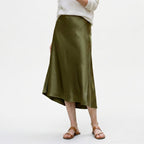Elastic Waist Midi Skirt
