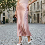 Elastic Waist Midi Skirt