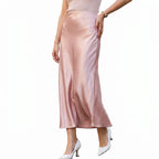 Elastic Waist Midi Skirt