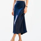 Elastic Waist Midi Skirt