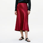 Elastic Waist Midi Skirt