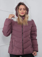 Padded Winter Coat with Faux Fur Hood – Sizes to 6XL