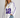 White Long Sleeve Football Jersey Top – Women's Oversized Varsity Print Top