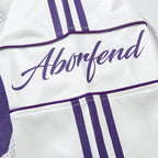 White Long Sleeve Football Jersey Top – Women's Oversized Varsity Print Top