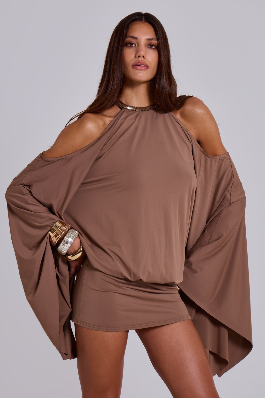 Open Back Mini Dress with Gold Chain Detail – Luxe Party Dress