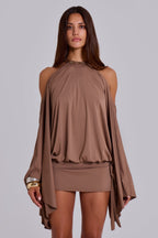 Open Back Mini Dress with Gold Chain Detail – Luxe Party Dress