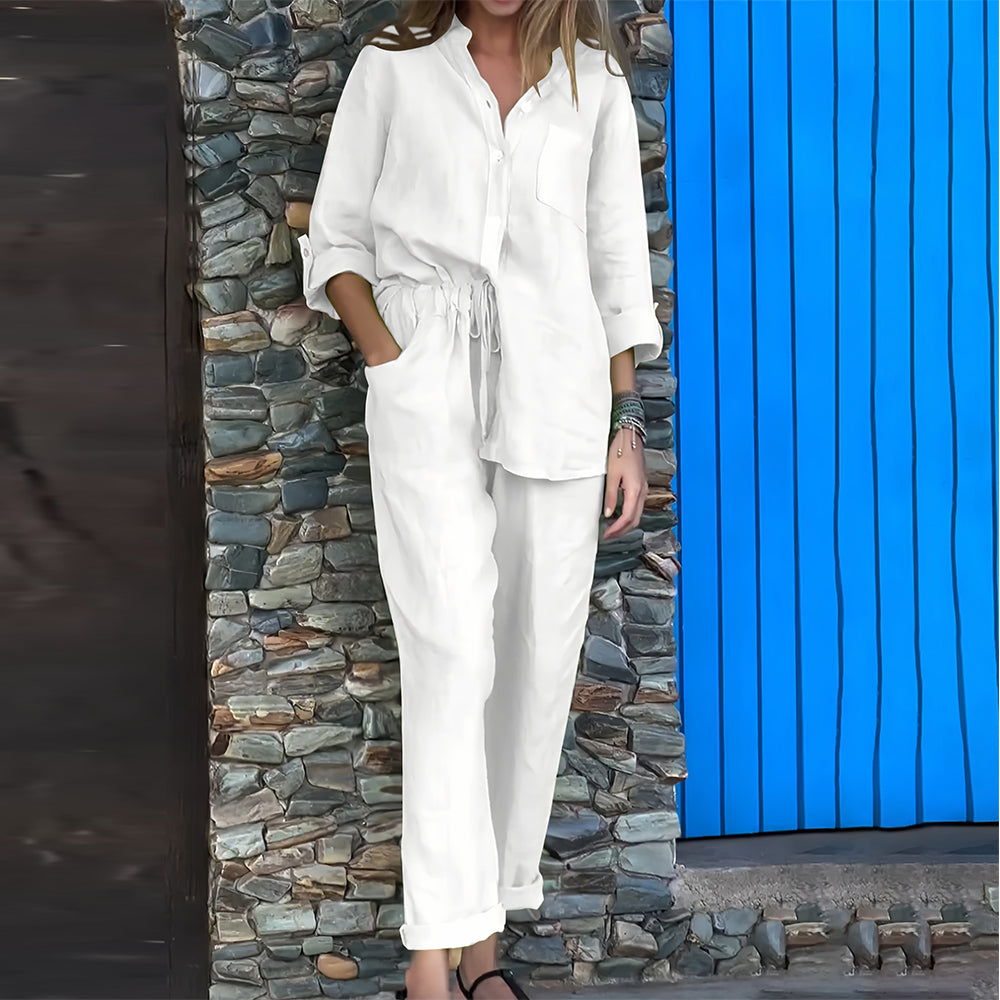 Women's Cotton-linen-look Casual Co-Ord Set