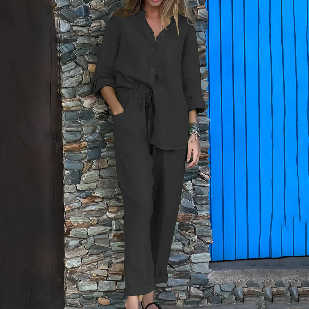 Women's Cotton-linen-look Casual Co-Ord Set