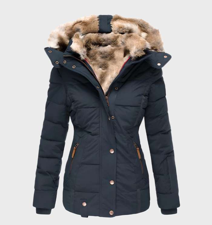 Slim Fit Padded Winter Coat with Hood – Warm Insulated Jacket