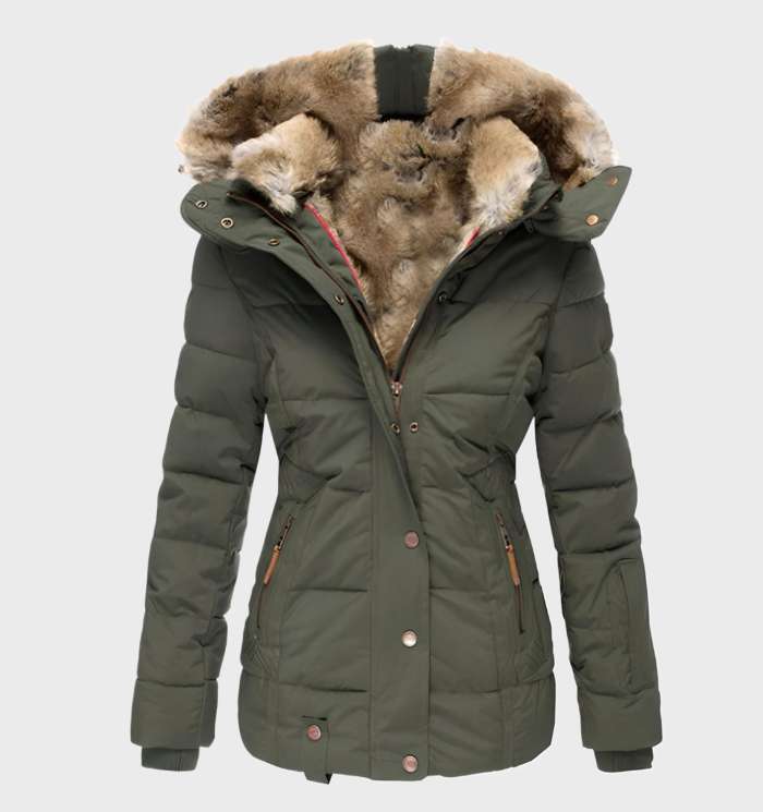 Slim Fit Padded Winter Coat with Hood – Warm Insulated Jacket