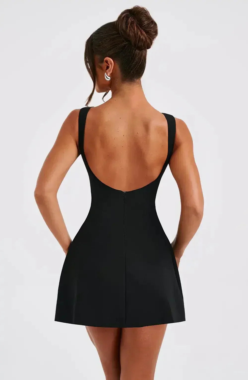 Boat Neck Fit and Flare Mini Dress - Sleeveless Party Dress | Meave & Ivy