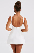Boat Neck Fit and Flare Mini Dress - Sleeveless Party Dress | Meave & Ivy